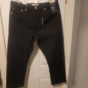Levi's Black Wedgie Straight Jeans Size 32×26 =size 14